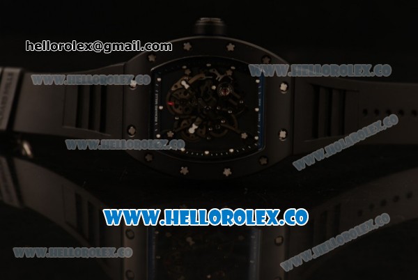 Richard Mille RM 055 Bubba Watson Miyota 9015 Automatic Ceramic Case with Black Rubber Strap and Black Dial - Click Image to Close